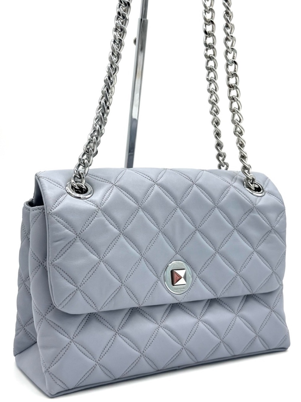 Kate Spade Natalia Medium Flap Shoulder Bag - Brushed Steel